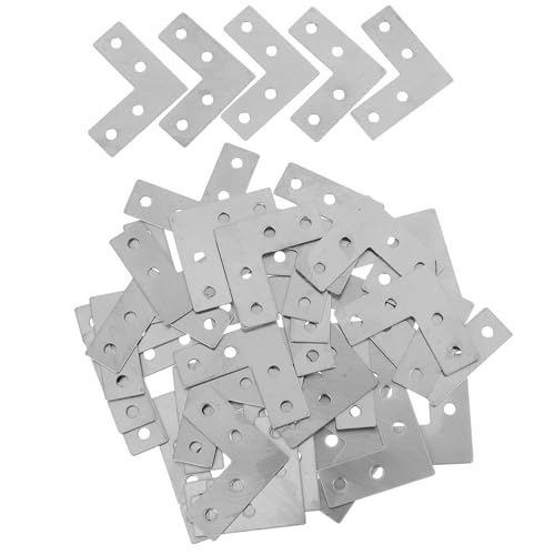 Gatuida 40 Piezas Código De Esquina De Acero Inoxidable Placa De Soporte De Esquina Puntal De Esquina Plana Soporte Angular De Acero Soporte De Ángulo Inoxidable Soporte En l Plano Silver