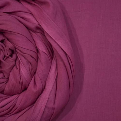 Image of 100% Pure Cotton Mulmul Fabric Material | Reusable Ultra Fine Mulmul Fabric | Lightweight Soft Smooth Piece Linning, Stole, Dupatta, Cushion Pillow Cover (Fuchsia Rose, 1 Meter)