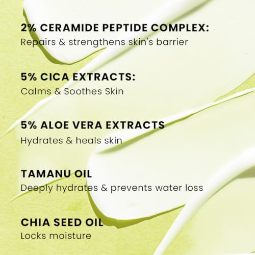 Image of Hyphen 2% Ceramide-Peptide Complex Barrier Repair Face Moisturizer- Normal to Dry Skin | Lightweight Gel Cream, Oil-Free Hydration for dry skin | Non-Comedogenic Non Sticky Cream for Women, Men