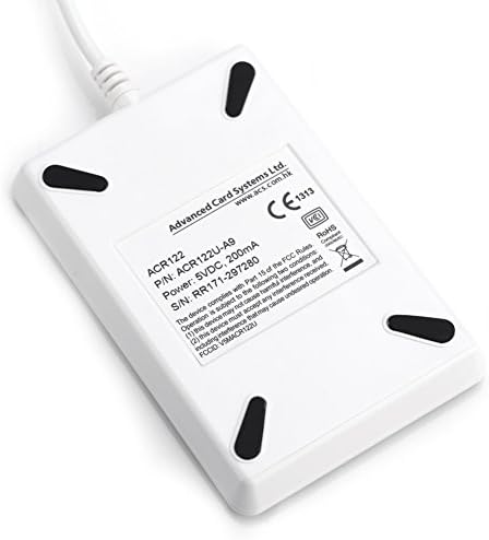 Fdit NFC RFID Reader/Writer ACR122U ISO 14443 A/B NFC Reader RFID Reader Card Reader + Free Software In White