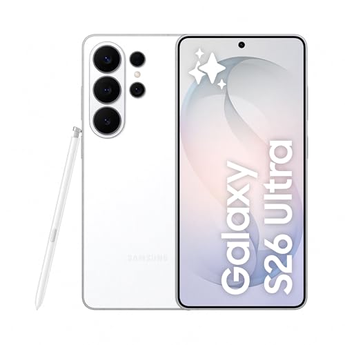 Samsung Galaxy S26 Ultra, 512GB, Smartphone con Galaxy AI, Cámara 200MP, 12GB RAM, Batería 5000mAh, Garantía del Fabricante 3 Años+1 Año Extra, Color Blanco (Versión Española)