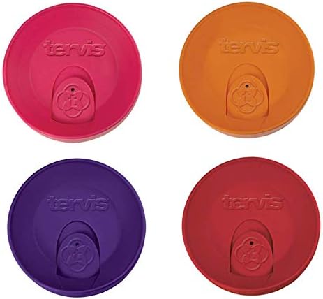 tervisTravel Lid for 24 oz Tumbler and Mug, Royal Purple, Orange, Red & Fuchsia 4-Piece Set