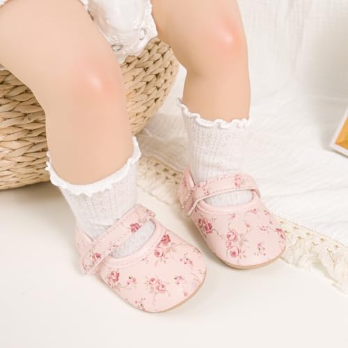 Image of Meckior Infant Baby Girl Sandals Soft Non-Slip Rubber Sole Handmade Princess Wedding Dress Shoes Toddler First Walkers