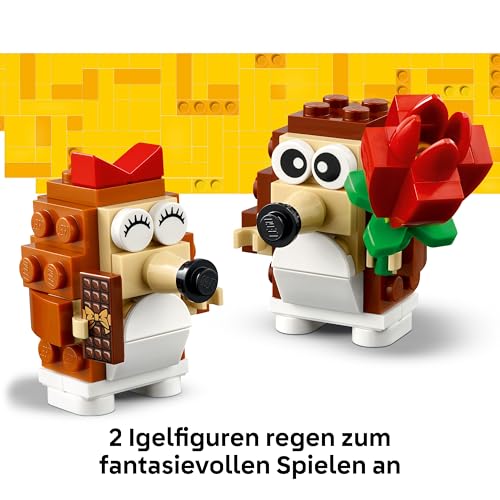 LEGO Igel und Ihr Picknick-Date, Tier-Spielset mit Pilzmodell, Bauset mit Naturkulisse für Kinder, Geschenkidee für Jungen und Mädchen ab 8 Jahren, die gern fantasievoll Spielen, Tierspielzeug 40711