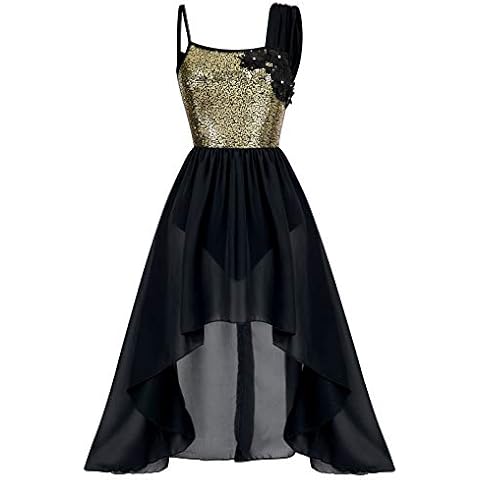 Odizli Vestido de Baile Lírico con Lentejuelas y Falda de Gasa Asimétrica Cover