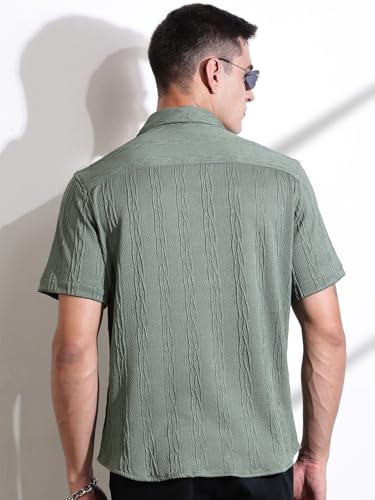 Image of Thomas Scott Men Polyester Blend Solid Oversized Fit Shirt