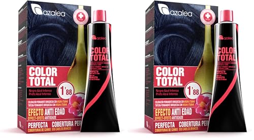 ALEA - Tinte Pelo Mujer - Color Total - Número 1,88 - Color Negro Azul Intenso - Coloración Permanente en Crema - Cobertura Total de Canas - Aclara hasta 3 Tonos en Cabellos Naturales (Paquete de 2)