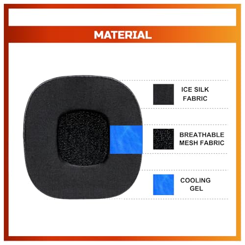 Image of Crysendo Cooling Gel Headphone Cushion for Marshall Major III /IV /MID ANC Headphones | Relaxing Cool Foam Earpads Super Soft Pain Reducing Cushion (Black)