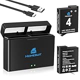 Homesuit Osmo Action 4 3 Akku 1800mAh und Dual USB LED Ladegerät Kit für DJI OsmoAction4 OsmoAction3 Kamera DJI Action Extreme Akku (2er-Pack)