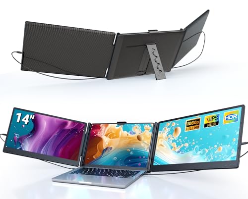 Ygretyrjh Laptop Screen Extender, 14' Triple Portable...