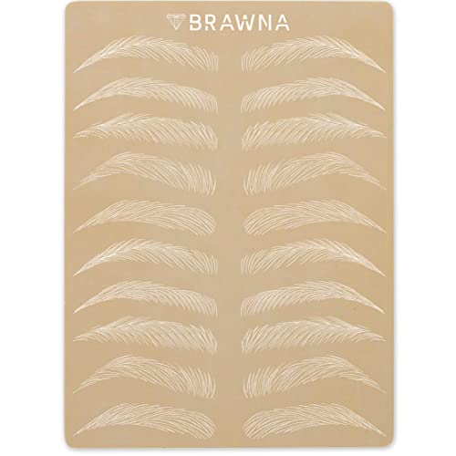 BRAWNA Pack de 6 Pieles de Práctica para Microblading – Piel Sintética Doble Cara sin Tinta para Tatuaje de Cejas – Practice Skin PMU para Microshading y Maquillaje Permanente