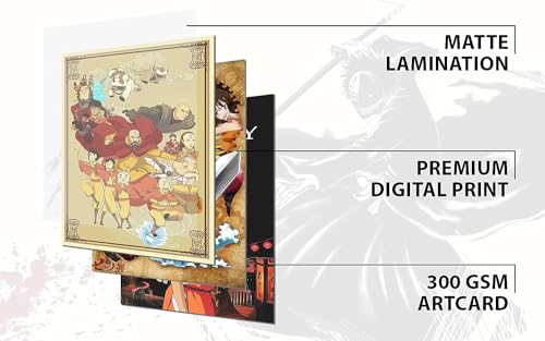 Image of SG Pack of 54 Aesthetic Anime Manga Wall Collage Kit Posters - 4 x 6 Inches Wall Decor Poster - Wall Art For Bedroom, Living room, Office (Vintage)