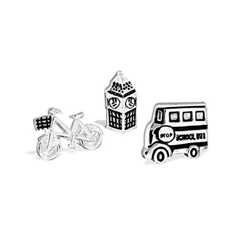 Locket Charm Silver Plated Crystal London Town Charm Set Cover