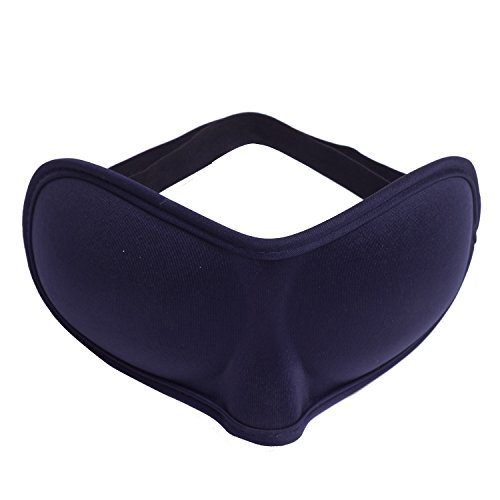 Image of HIVER Polycotton 3D Sleep Mask For Privacy-Never Broken- (Any Machine Washable) Eye Mask For Sleeping Locking Light 100%- Blindfold Airplane Mask- Night Blinder Eyeshade For Men Women (Blue)