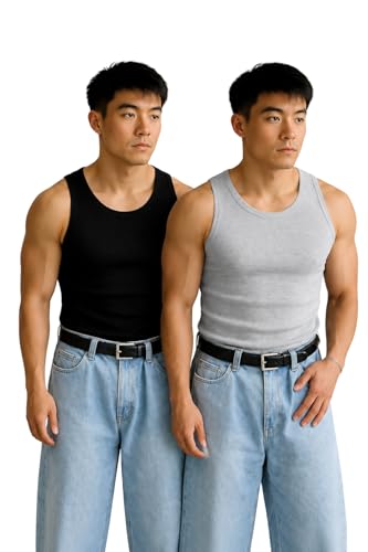 Image of Rockwell Men's Premium Cotton Vest - Sleeveless Gym Undershirt | Breathable, Stretchable & Skin-Friendly Innerwear for Everyday Comfort | Pack of 2 |301