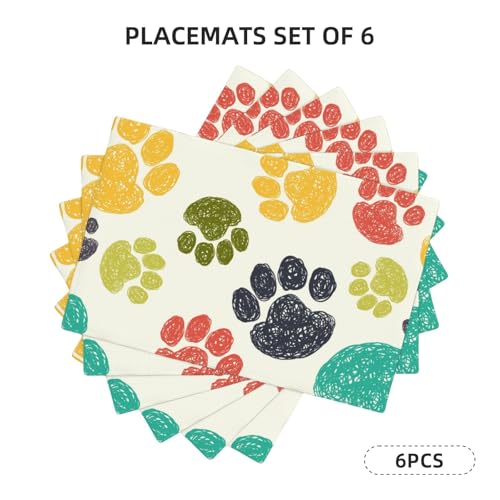 Sets de table en lin patte de chien napperons haut de gamme - 3
