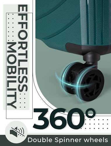 Luggage Sets,Suitcases with Wheels, Hardshell Suitcase Set, PP Carry on Luggage Set with TSA Lock, Travel Luggage (Dark Green, Bag Type)4