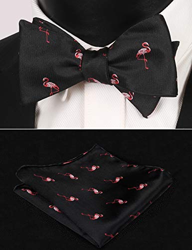 Image of Alizeal Mens 2pcs Solid Self-tied Bow Tie Set
