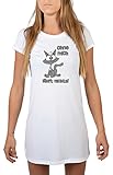 Hochwertiges Damen Longshirt Schlafshirt/Nachthemd mit Katzen-Motiv: Ohne mich läuft nichts! lustige Sprüche-Hemd tolles Geschenk