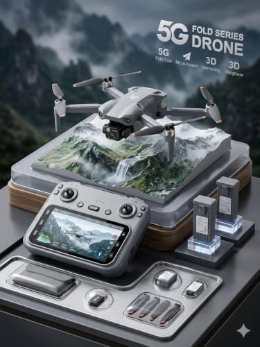 Image of Drone with 4k Camera Foldable 1080P HD Drone with FPV Live Video, Smart Gestures Selfie, Altitude Hold, One Key Take Off /Landing, 3D Flips for Kids and Adults. B2