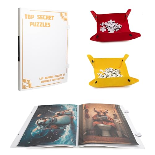 Coozles Album Carpeta de Almacenamiento para Puzzles 1000 Piezas, Organizador de Rompecabezas, Guarda Puzzle, Portátil de Gran Capacidad, Accesorios Puzzle Protectores y Antipolvo, Color Blanco