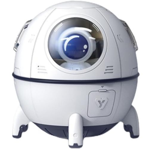 DONFAMDS Humidificador de Aire para Dormitorio Infantil Luz Nocturna Colorida, Capacidad 220ml y Batería 1200mah, Diseño de Nave Espacial para Habitación