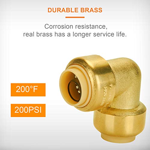 image for SUNGATOR 1/2-Inch 90-Degree Elbow, Push Fit Elbow Plumbing Fittings, B