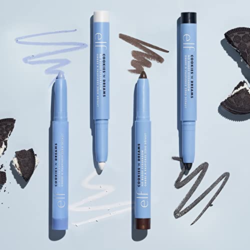 E.l.f. Cookies 'N Dreams No Budge Shadow Stick, Longwear, Smudge-Proof Eyeshadow With Built-In Sharpener, Limited Edition Shade, Sweet Cream #TOP4