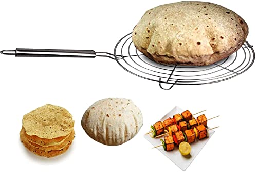 Billion Deals Stainless Steel Round Roti Grill, Dia-9 Inches, Multi-Purpose for Roti Jali, Papad, Chapathi, Cooling Rack
