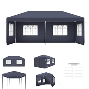 Aufun Paviljoen partytent, waterdicht, feesttent, biertent, tuintent, outdoor, tuinpaviljoen, uv-bescherming, met afneembare zijwanden en dak, winterbestendig, campingtent