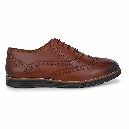 Image of Legwork Men's Leather Laser Neo Brogue Oxford 2.0 Shoes for Men and Boys