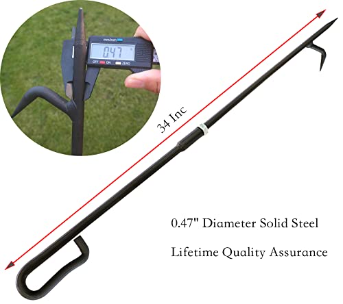 Fire Poker For Fire Pit. 34 Inc 2 Lb Heavy Duty Fireplace Poker Made Of Diameter 0.47 Inc Solid Steel. Upgraded Campfire Poker For Fireplace, Camping, Fire Pit, Wood Stove, Outdoor& Indoor Use. #TOP1