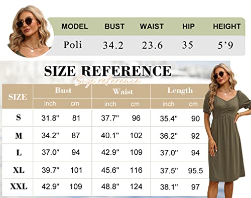 Weeso Black Dresses For Women Short Sleeve Casual Empire Waist Midi Dress Plus Size Xl #TOP5