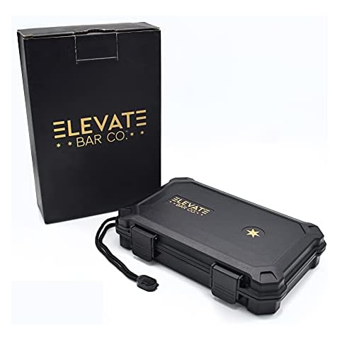 Elevate Bar Co.™ Reise-Tragetasche, 5 Stück, wasserdicht, bruchsicher, luftdicht, langlebig, schwarz, tragbare Hülle Cover
