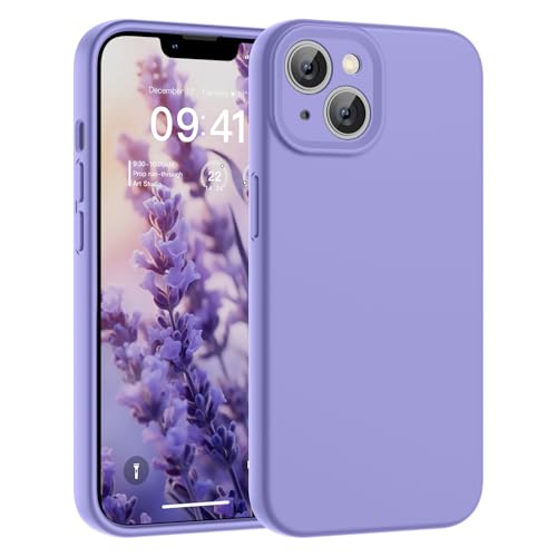 SUPFINE Designed for iPhone 14 Case,Premium Liquid Silicone with [Soft Anti-Scratch Microfiber Lining][Upgraded Camera Protection] Slim Shockproof Phone Case for Men Women Girls,Light Purple - image 1