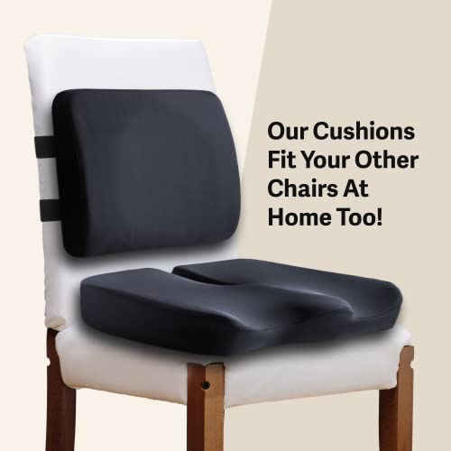 Elmara Wheelchair Cushions Set Of Lumbar Pillow & Seat Cushion - Wheelchair Cushions For Adults - Wheelchair Seat Cushions For Back Pain - Wheelchair Accessories - Memory Foam Seat Cushion For Chair #TOP7