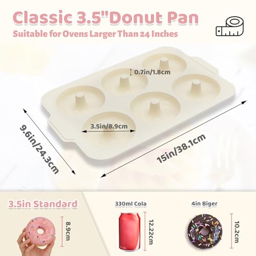 Silicone Doughnut Mould with Frame: 9 CM Nonstick Donut Mould for Oven with Metal - 2 Donut Tray Baking Non Stick for Bagels and Onion Ring - Bake Pan for Healthist & Bakers at Home - Image 4