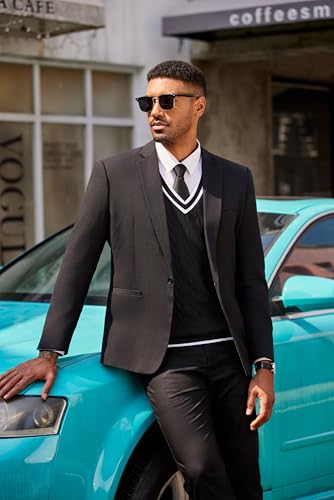 COOFANDY Sweater Vest for Men Regular Fit V Neck Sleeveless Knitted Pullovers Sweater3