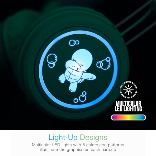 Image of MEE Audio KidJamz KJ55BT Bluetooth Wireless Safe Listening Headphones for Children with LED Lights, 85dB Volume Limiter, Microphone, & 40h Battery; Kids Headset for School /iPhone /iPad /Tablet (Mint)