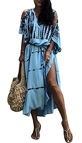 Orshoy Damen Strandkleid Strandtunika Kaftan Boho Kleid Lang Strandponcho...