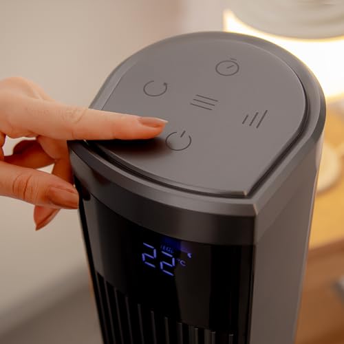 Cecotec Ventilateur de Tour avec Ioniseur EnergySilence 470 Max Skyline Ionic. 45W, 47" (119cm), Écran Tactile LED, Télécommande, 3 modes et vitesses, Minuteur 12h, Oscillation 70º