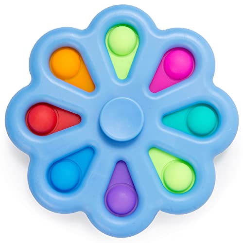 Pop Fidget Spinnerï¼Œ Mini Dimple Digit Toy Colorful Push Bubble Spinners Toys for Stress Reliever Gifts for Kids Adults (Blue)