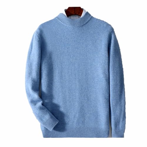 Men's Round Neck Thickenedsolid Color Knitted Pullover Winter Merino Wool Sweater3