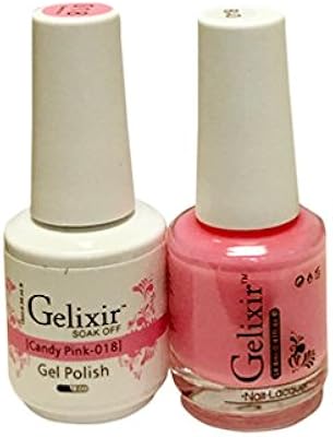 Gelixir matching color & nail lacquer Candy Pink -018