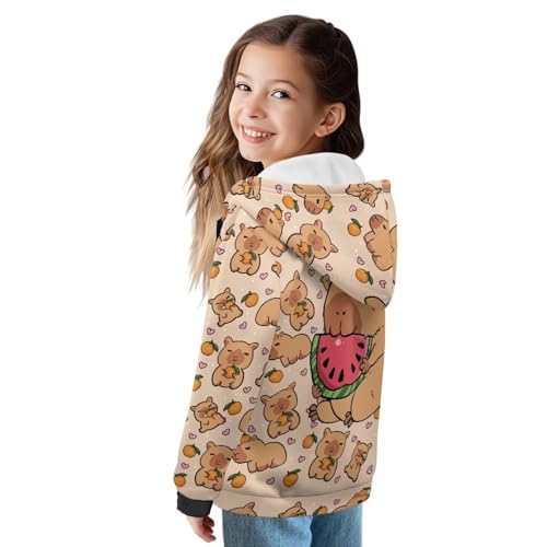 Girls Full Zip Hoodie Fleece Long Sleeve Hooded Sweatshirt Fall Winter Warm Jacket with Pockets for Kids 6-16Y3