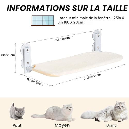 Hamac chat fenetre solide avec structure metallique EDAGNY M