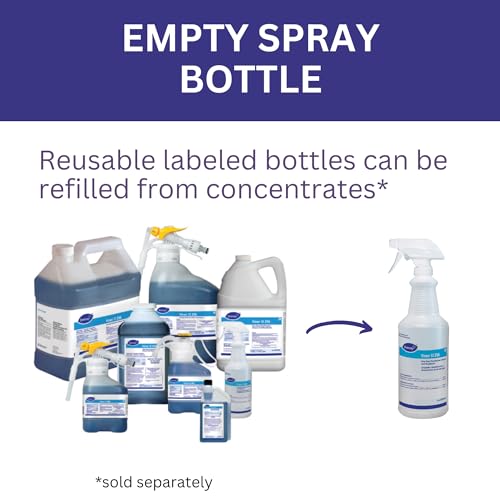 Image of VIREX Diversey II 256 Empty Bottle, Pre-Labeled Bottle, 32 oz | One Step Cleaning, Fast Contact Time, Controls Odors, Cost Efficient 1:256 Dilution, Multi Surface Use
