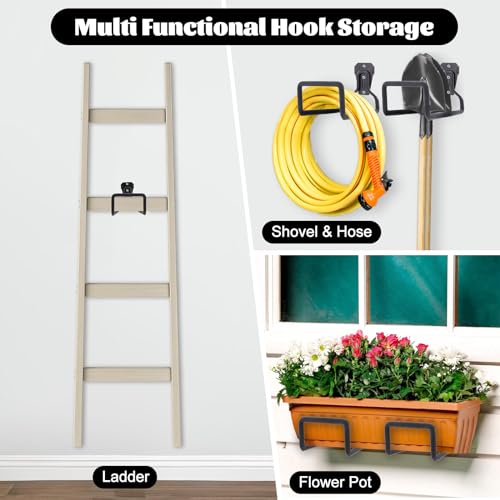 Image of 2 Pack Garden Hose Holder Wall Mounted, Heavy Duty Metal Water Hose Hanger