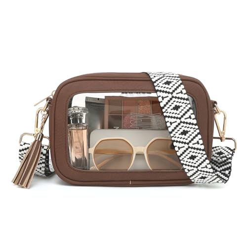 Image of FAIME Clear Bag for Stadium Events, Clear Crossbody Purse for Women, Small Transpartent Bag for Concerts, Sport Events | Stadium Approved
