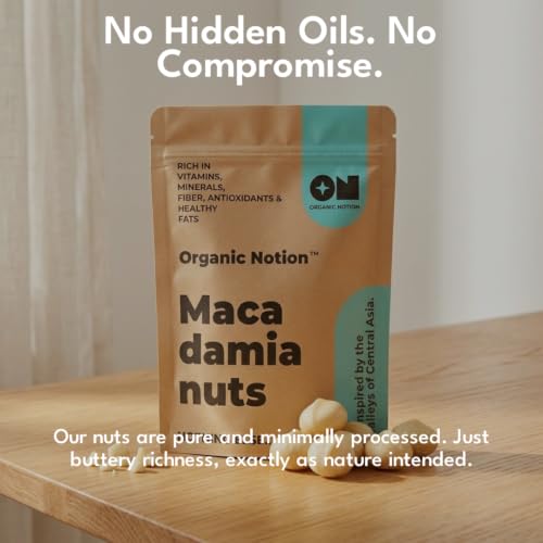Image of Organic Notion Macadamia Nuts(Kernels) | Grade A++,Guilt-Free Snacking, Rich in Healthy Fats & Antioxidants | Crunchy & Creamy Texture | Resealable Pouch (100 gm)